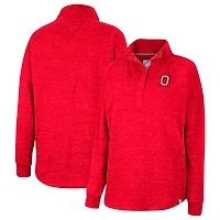 Colosseum Ohio State Buckeyes Natalie Speckled Quarter-Snap Top