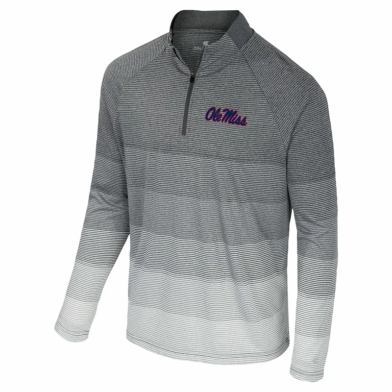 Colosseum Ole Miss Rebels AI Striped Mesh Quarter-Zip Raglan Windshirt