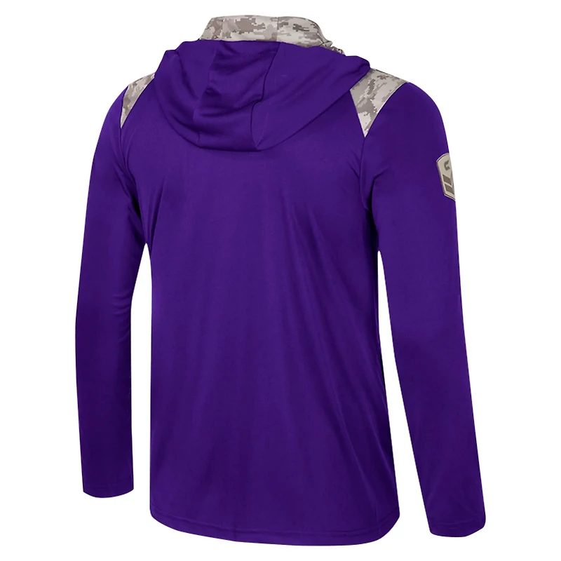 Colosseum TCU Horned Frogs OHT Military Appreciation Quarter-Zip Hoodie Jacket