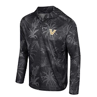 Colosseum Vanderbilt Commodores Palms Printed Lightweight Quarter-Zip Hooded Top