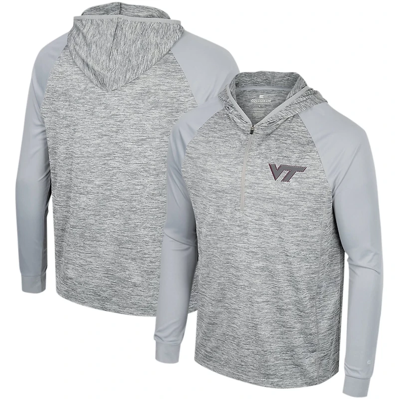 Colosseum Virginia Tech Hokies Cybernetic Raglan Quarter-Zip Hooded Top