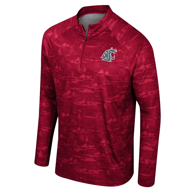 Colosseum Washington State Cougars Carson Raglan Quarter-Zip Jacket