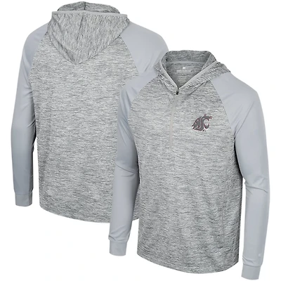 Colosseum Washington State Cougars Cybernetic Raglan Quarter-Zip Hooded Top