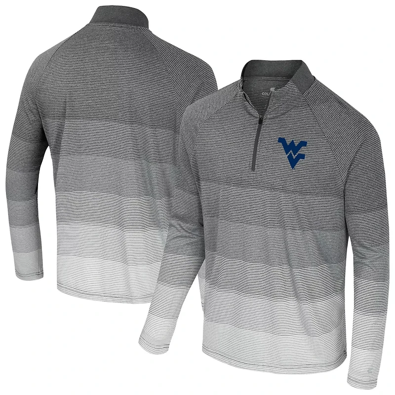 Colosseum West Virginia Mountaineers AI Striped Mesh Quarter-Zip Raglan Windshirt