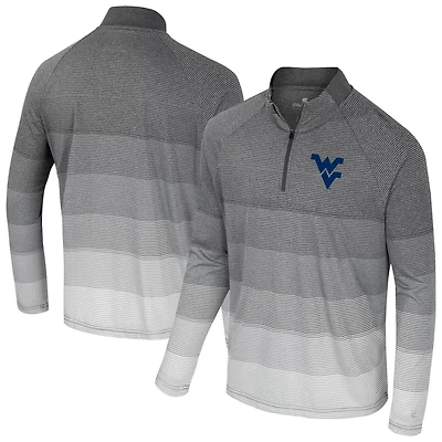 Colosseum West Virginia Mountaineers AI Striped Mesh Quarter-Zip Raglan Windshirt