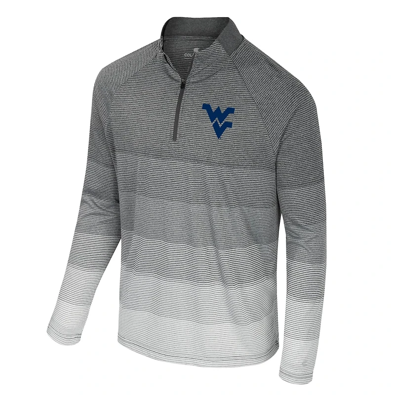 Colosseum West Virginia Mountaineers AI Striped Mesh Quarter-Zip Raglan Windshirt