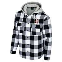 Colosseum White Florida State Seminoles Buffalo Plaid Full-Zip Jacket