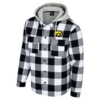Colosseum White Iowa Hawkeyes Buffalo Plaid Full-Zip Jacket