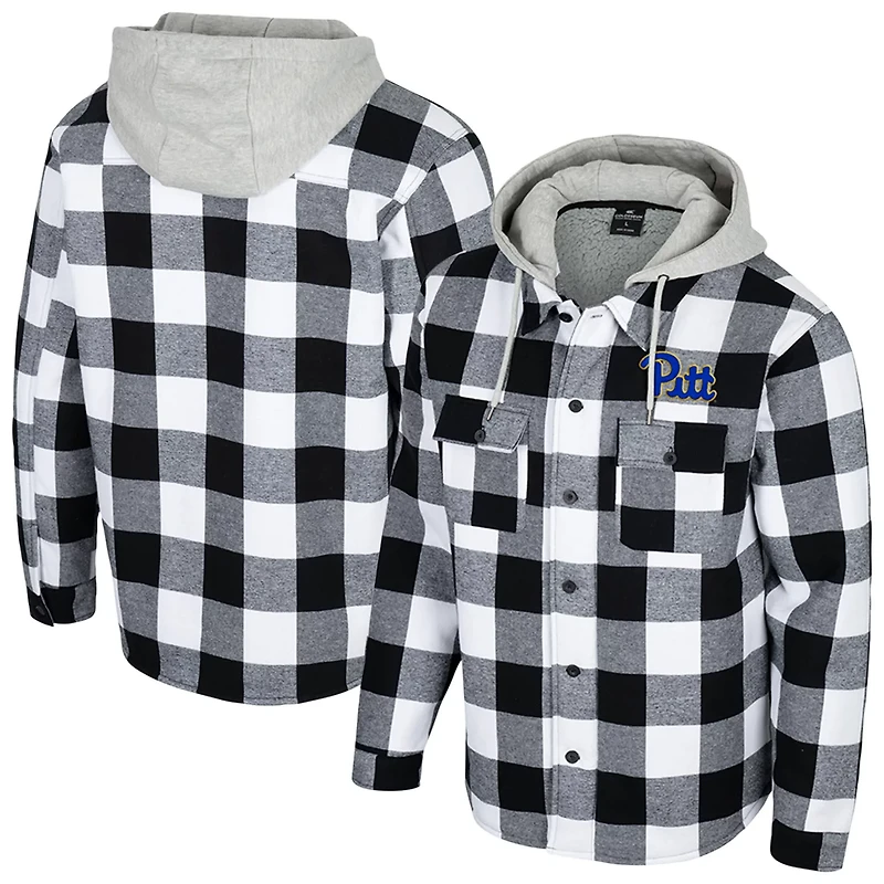 Colosseum White Pitt Panthers Buffalo Plaid Full-Zip Jacket