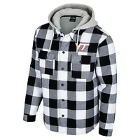 Colosseum White Virginia Tech Hokies Buffalo Plaid Full-Zip Hoodie Jacket