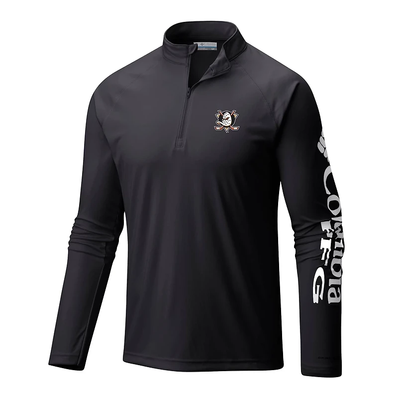 Columbia Anaheim Ducks Terminal Tackle Omni-Wick Raglan Quarter-Zip Top