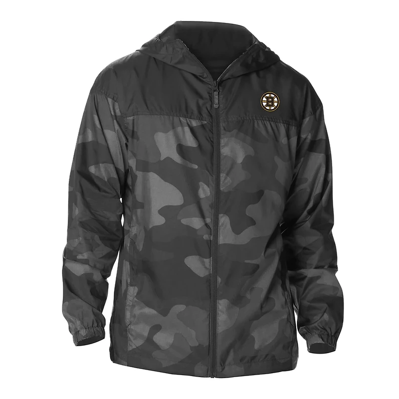 Columbia Boston Bruins Camo Flash Challenger Omni-Shade Full-Zip Hoodie Windbreaker Jacket