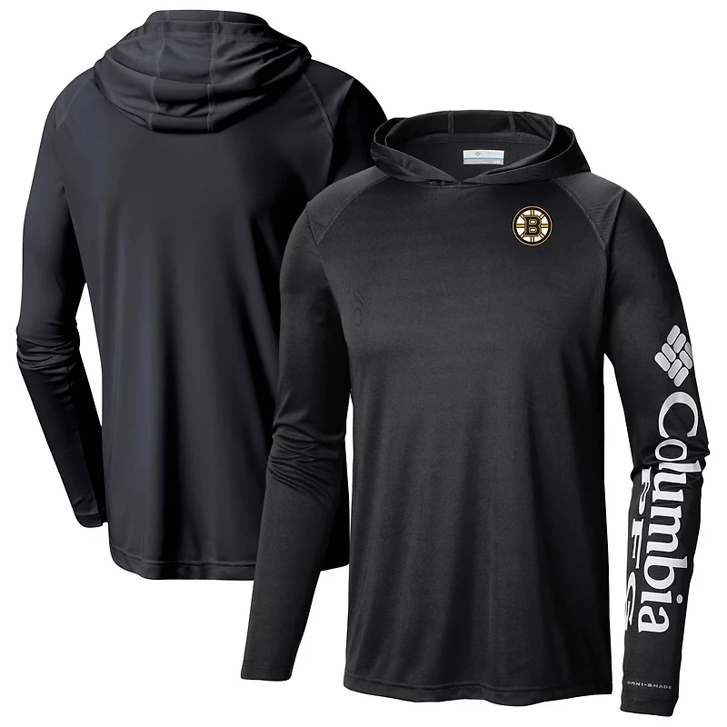 Columbia Boston Bruins Terminal Tackle Omni-Shade Raglan Pullover Hoodie