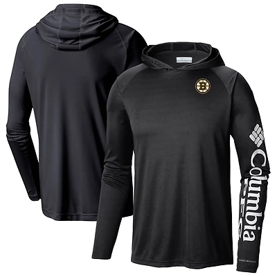 Columbia Boston Bruins Terminal Tackle Omni-Shade Raglan Pullover Hoodie