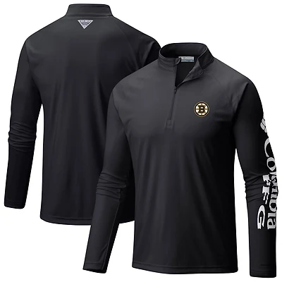 Columbia Boston Bruins Terminal Tackle Omni-Wick Raglan Quarter-Zip Top