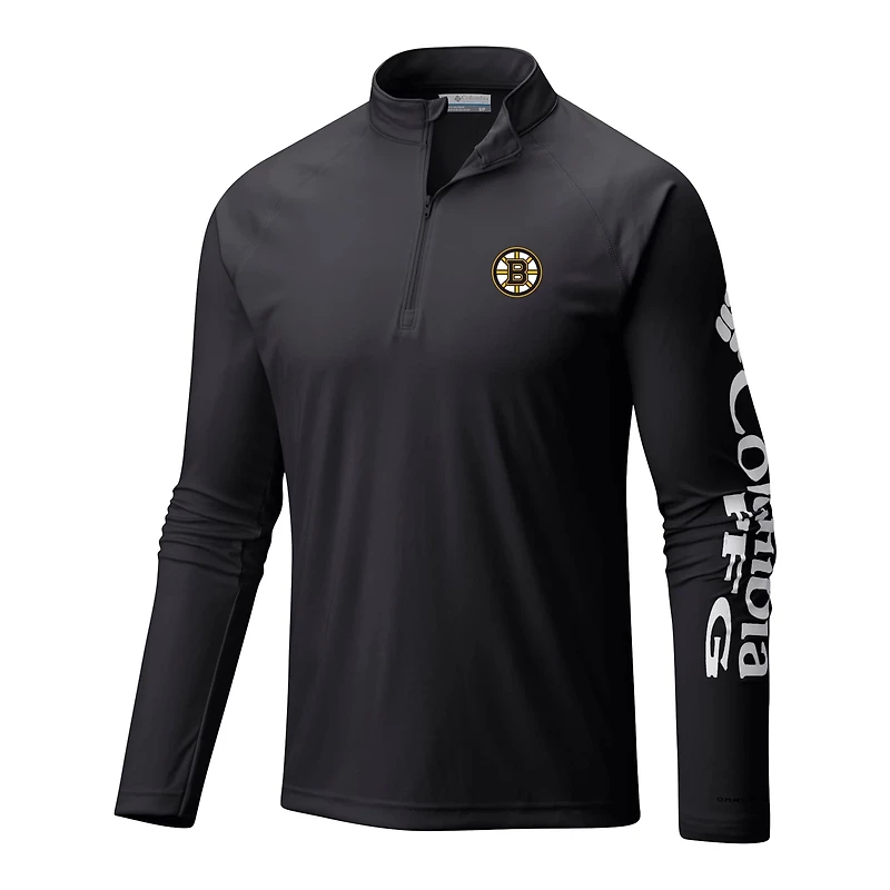 Columbia Boston Bruins Terminal Tackle Omni-Wick Raglan Quarter-Zip Top