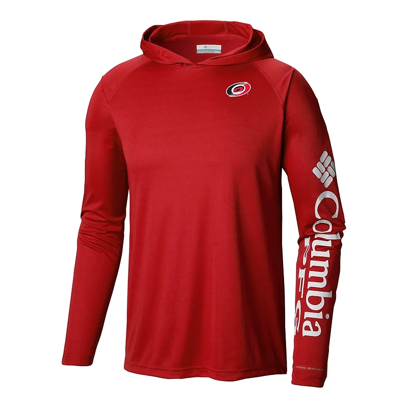 Columbia Carolina Hurricanes Terminal Tackle Omni-Shade Raglan Pullover Hoodie