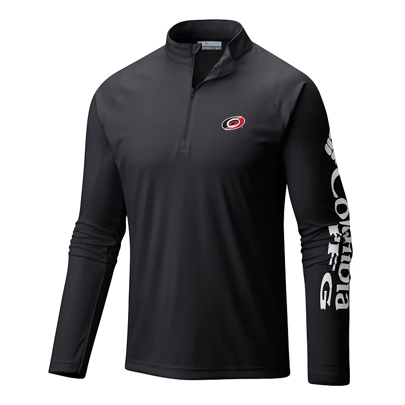 Columbia Carolina Hurricanes Terminal Tackle Omni-Wick Raglan Quarter-Zip Top