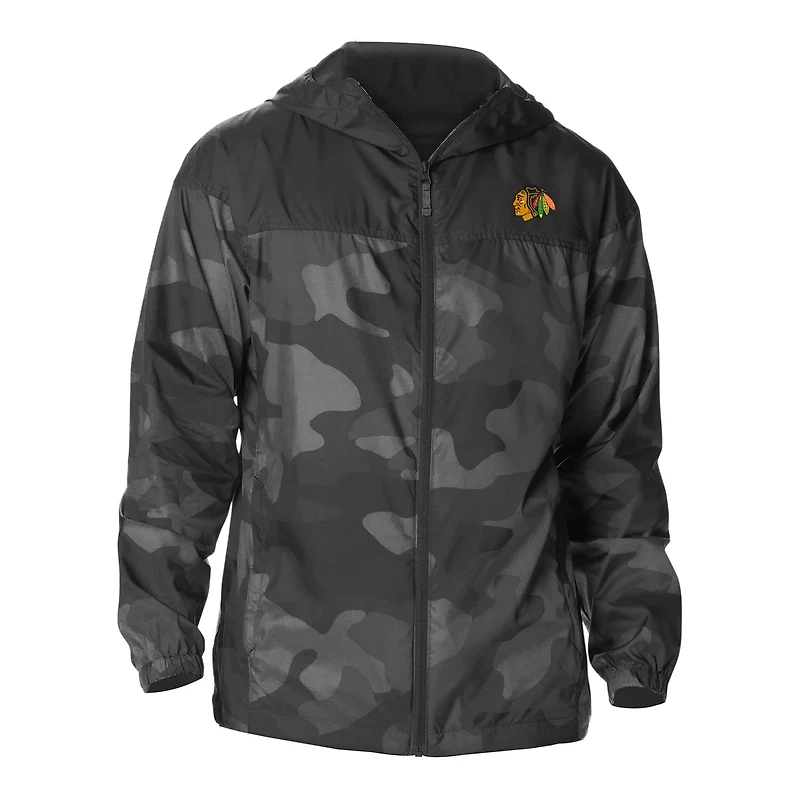 Columbia Chicago Blackhawks Camo Flash Challenger Omni-Shade Full-Zip Hoodie Windbreaker Jacket