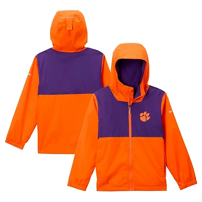 Columbia Clemson Tigers Rainy Fields Lined Omni-Tech Full-Zip Hoodie Jacket