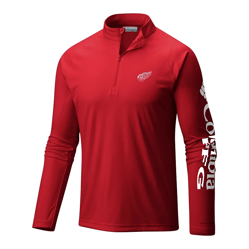 Columbia Detroit Red Wings Terminal Tackle Omni-Wick Raglan Quarter-Zip Top