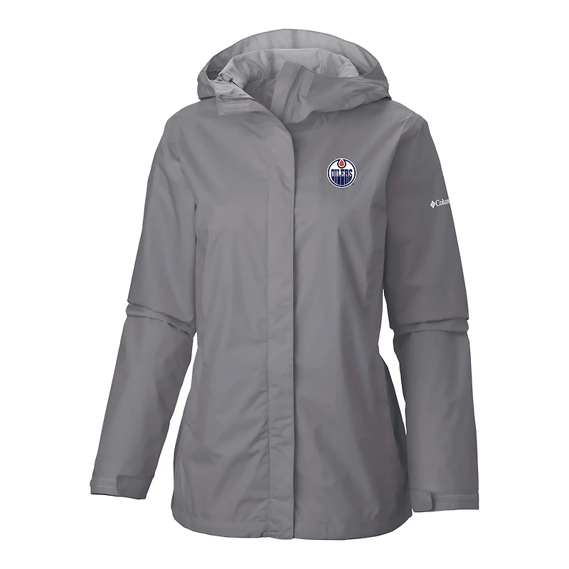 Columbia Edmonton Oilers Arcadia Omni-Tech Full-Zip Hooded Rain Jacket