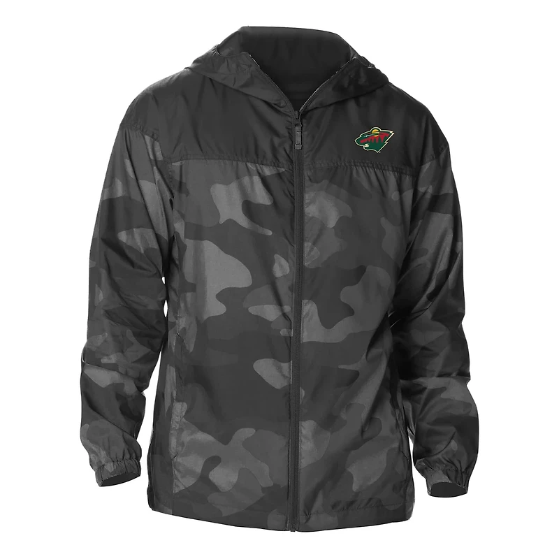 Columbia Minnesota Wild Camo Flash Challenger Omni-Shade Full-Zip Hoodie Windbreaker Jacket