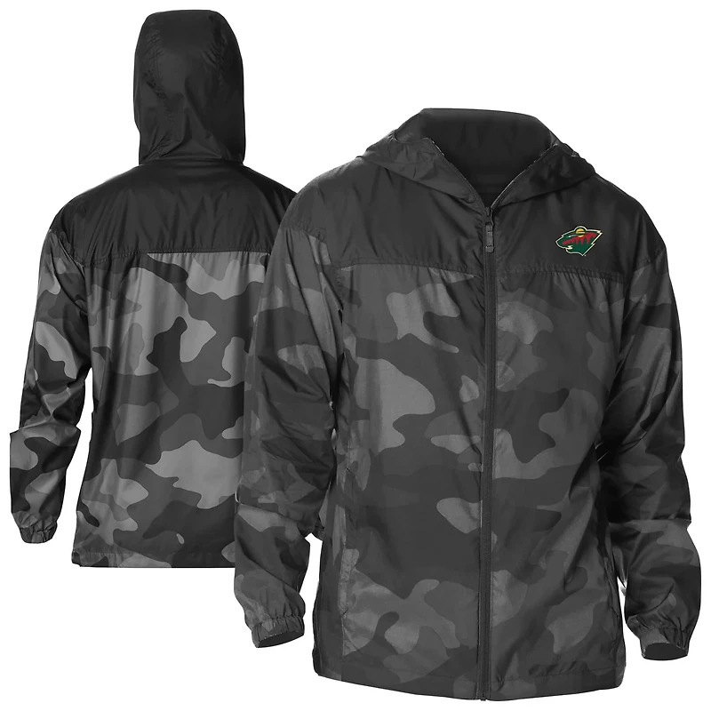 Columbia Minnesota Wild Camo Flash Challenger Omni-Shade Full-Zip Hoodie Windbreaker Jacket