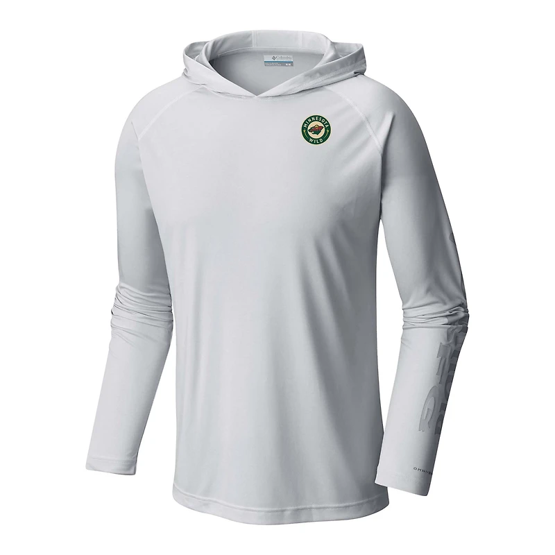 Columbia Minnesota Wild Terminal Tackle Omni-Shade Raglan Pullover Hoodie