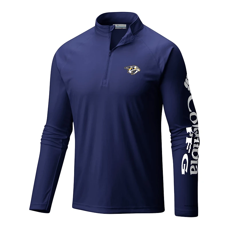 Columbia Nashville Predators Terminal Tackle Omni-Wick Raglan Quarter-Zip Top