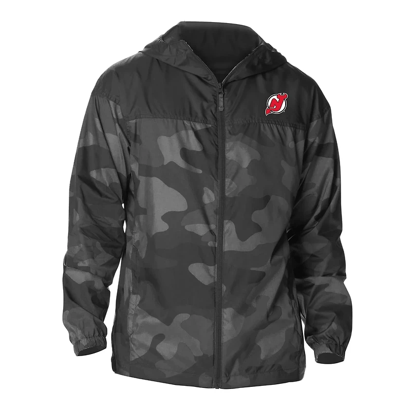 Columbia New Jersey Devils Camo Flash Challenger Omni-Shade Full-Zip Hoodie Windbreaker Jacket