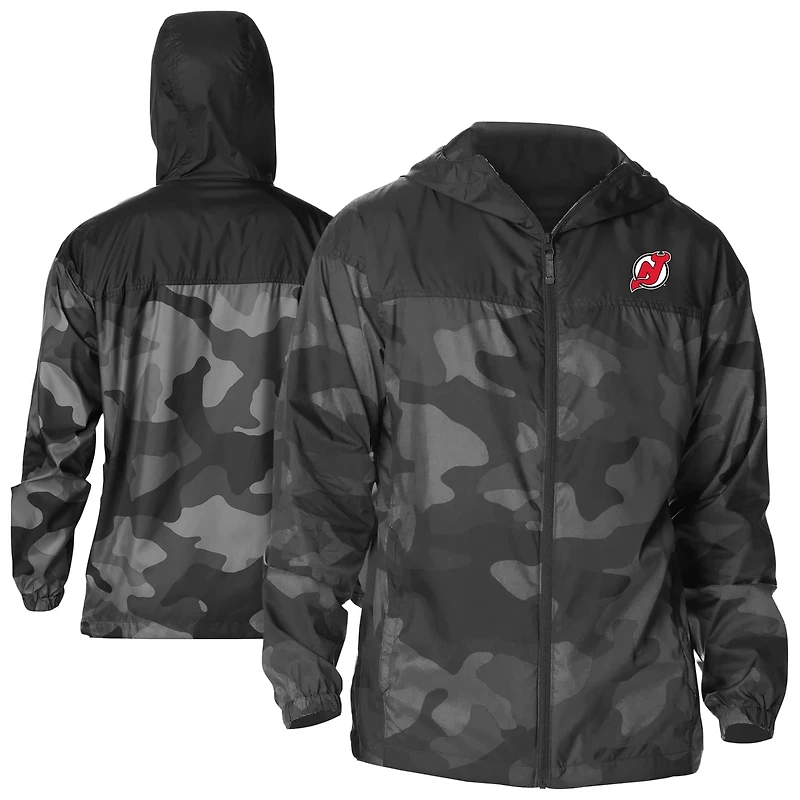 Columbia New Jersey Devils Camo Flash Challenger Omni-Shade Full-Zip Hoodie Windbreaker Jacket