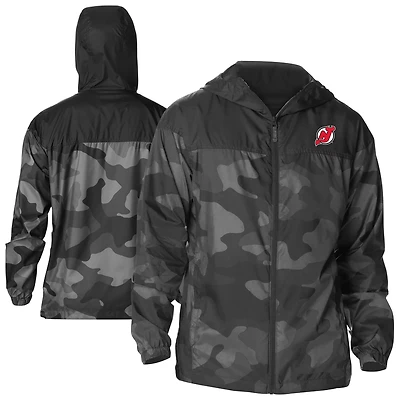 Columbia New Jersey Devils Camo Flash Challenger Omni-Shade Full-Zip Hoodie Windbreaker Jacket