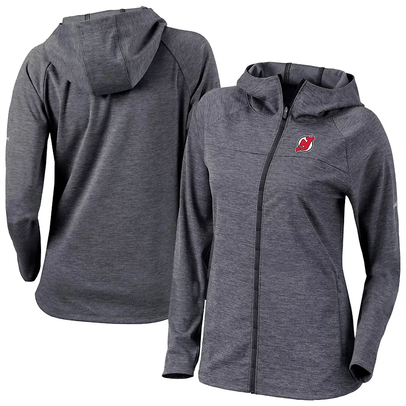Columbia New Jersey Devils Half Shot Omni-Wick Raglan Full-Zip Hoodie