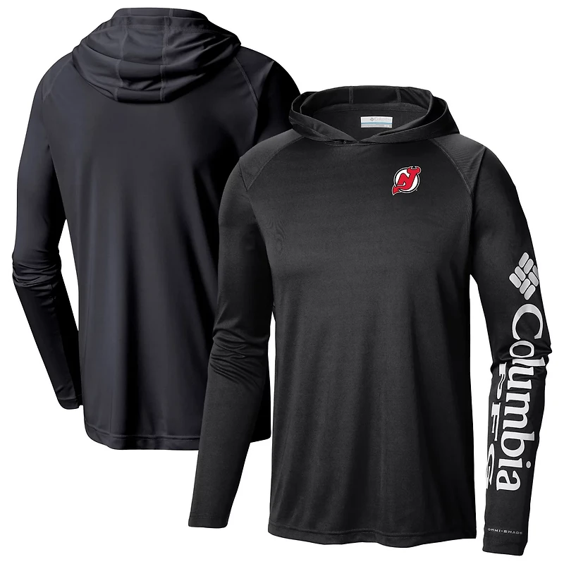 Columbia New Jersey Devils Terminal Tackle Omni-Shade Raglan Pullover Hoodie