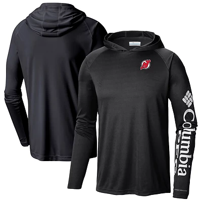 Columbia New Jersey Devils Terminal Tackle Omni-Shade Raglan Pullover Hoodie