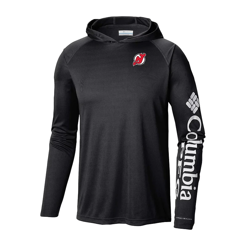 Columbia New Jersey Devils Terminal Tackle Omni-Shade Raglan Pullover Hoodie