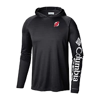 Columbia New Jersey Devils Terminal Tackle Omni-Shade Raglan Pullover Hoodie