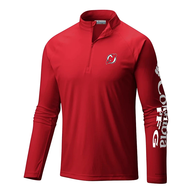 Columbia New Jersey Devils Terminal Tackle Omni-Wick Raglan Quarter-Zip Top