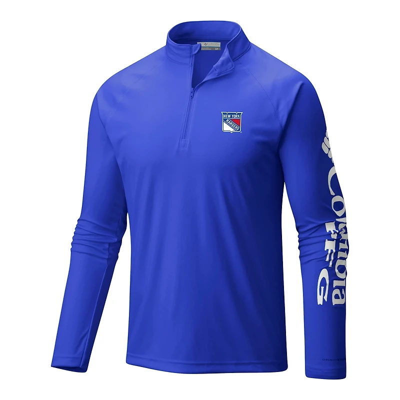 Columbia New York Rangers Terminal Tackle Omni-Wick Raglan Quarter-Zip Top