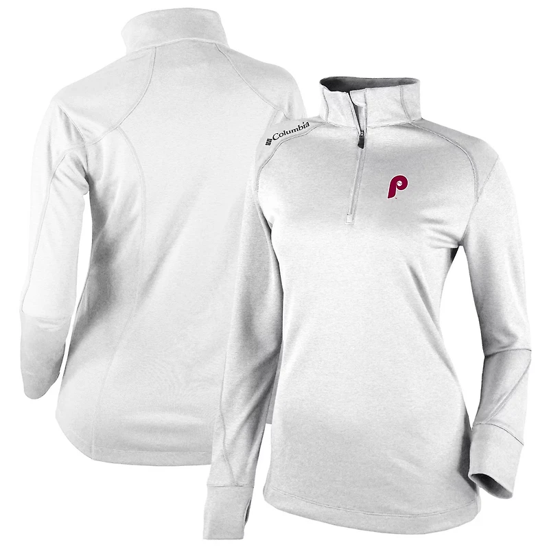Columbia Philadelphia Phillies Cooperstown Collection Shotgun 20 Omni-Wick Quarter-Zip Top