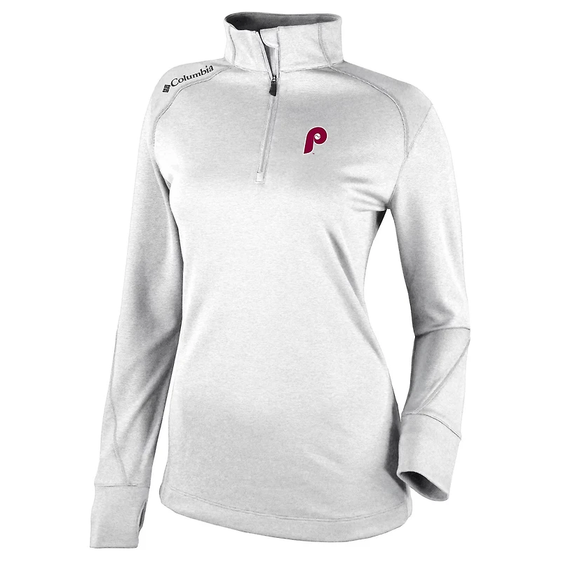 Columbia Philadelphia Phillies Cooperstown Collection Shotgun 20 Omni-Wick Quarter-Zip Top