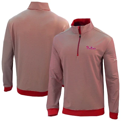 Columbia Philadelphia Phillies Omni-Wick Even Lie Quarter-Zip Pullover Top