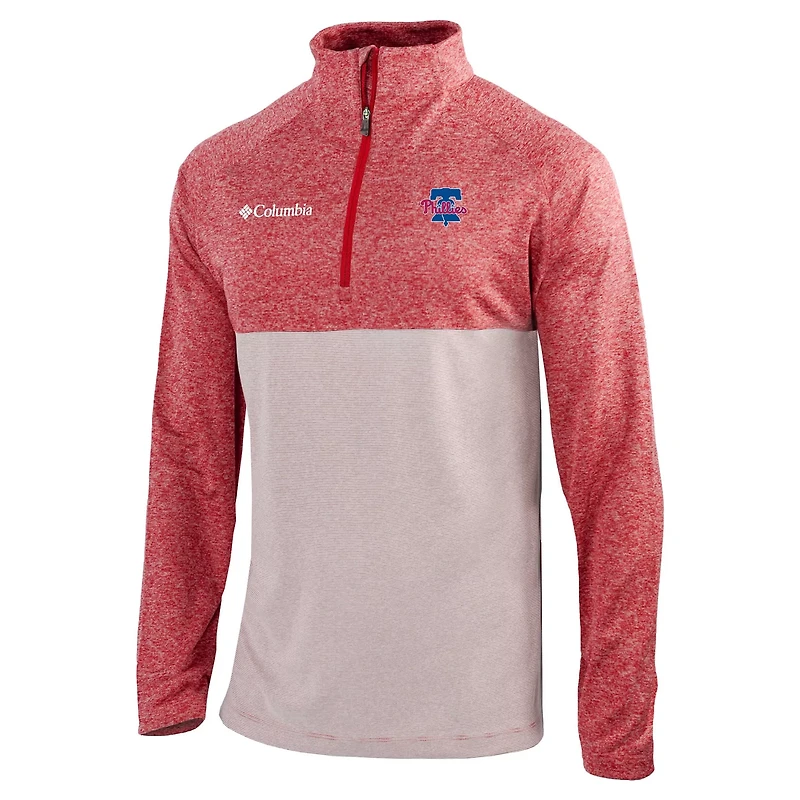 Columbia Philadelphia Phillies Omni-Wick Rockin' It Raglan Quarter-Zip Top