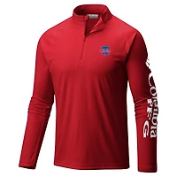 Columbia Philadelphia Phillies Terminal Tackle Raglan Omni-Shade Quarter-Zip Pullover Top