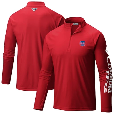 Columbia Philadelphia Phillies Terminal Tackle Raglan Omni-Shade Quarter-Zip Pullover Top