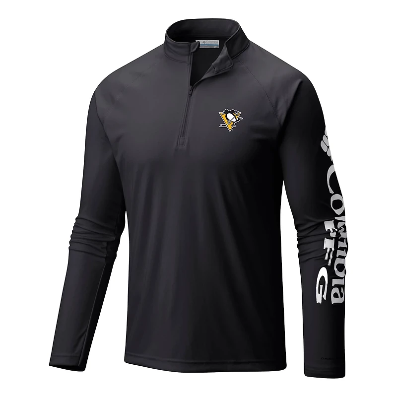 Columbia Pittsburgh Penguins Terminal Tackle Omni-Wick Raglan Quarter-Zip Top