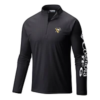 Columbia Pittsburgh Penguins Terminal Tackle Omni-Wick Raglan Quarter-Zip Top