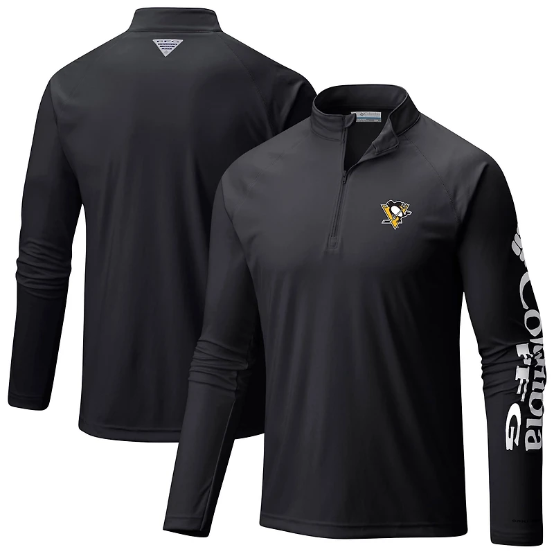 Columbia Pittsburgh Penguins Terminal Tackle Omni-Wick Raglan Quarter-Zip Top
