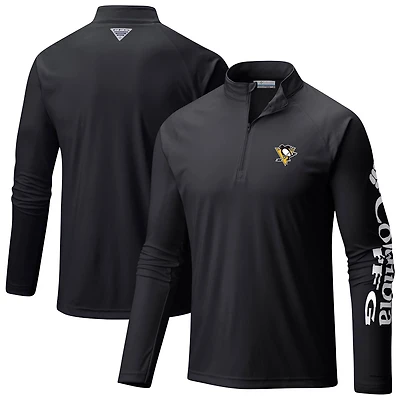 Columbia Pittsburgh Penguins Terminal Tackle Omni-Wick Raglan Quarter-Zip Top